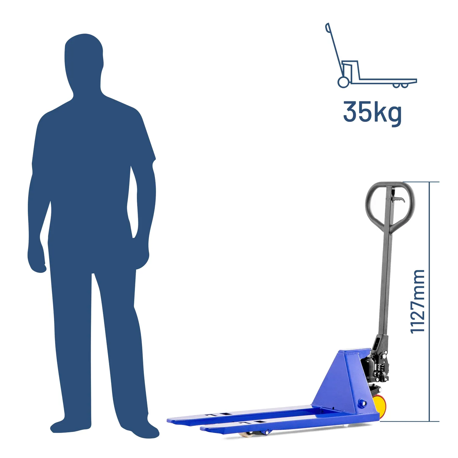 Pallit MINI transpalette court 500 kg 800 mm PU