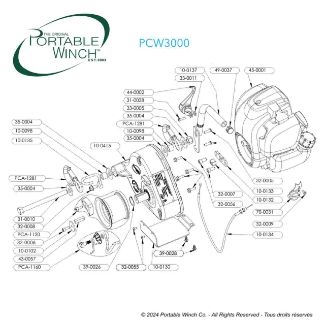 Portable Winch PCW3000 pièce détachée treuil origine