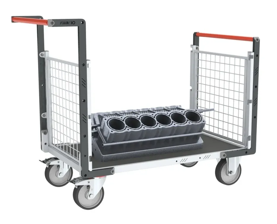 Fimm Chariot grillagé 2 dossiers tapis caoutchouc 500 kg