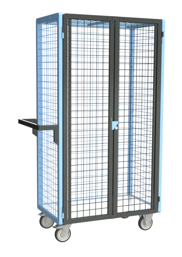 Fimm Servante grillagée 4 côtés verrouillable 500 kg bois