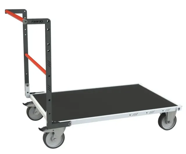Fimm Chariot 500 kg plateau bois tapis caoutchouc 1 dossier