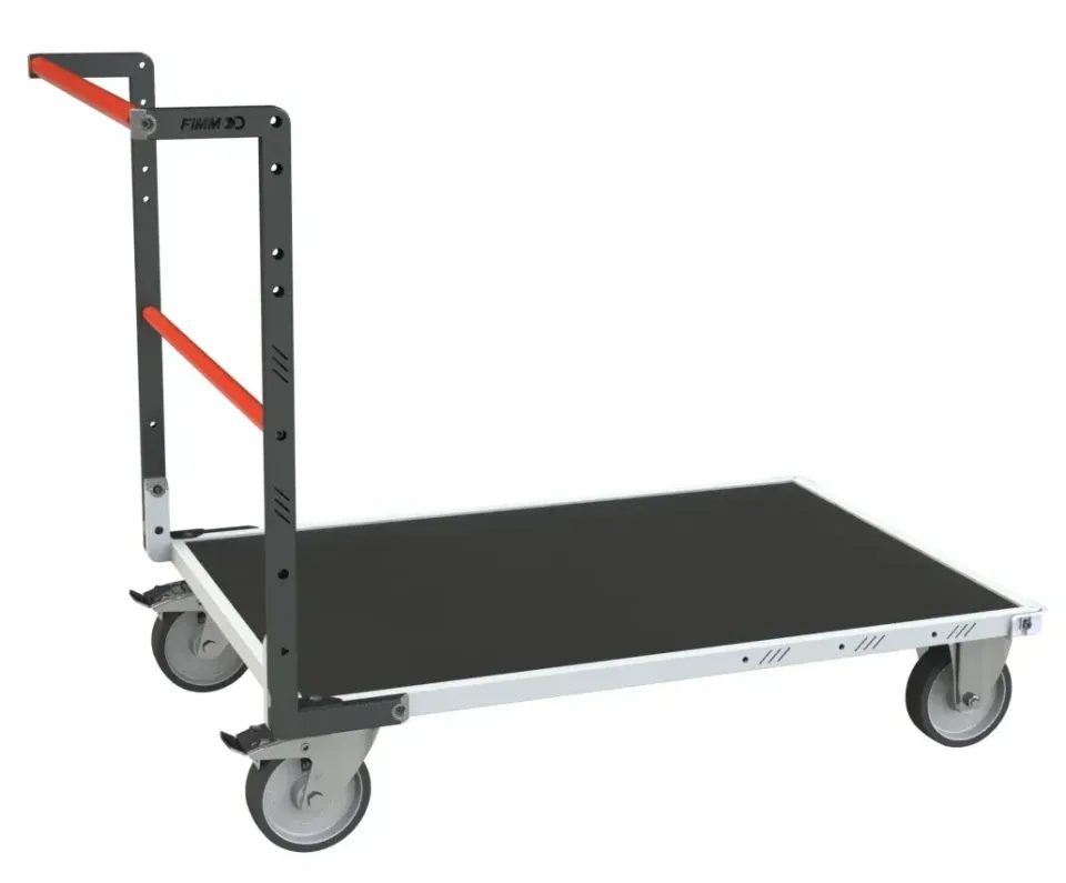 Fimm Chariot 500 kg plateau bois tapis caoutchouc 1 dossier