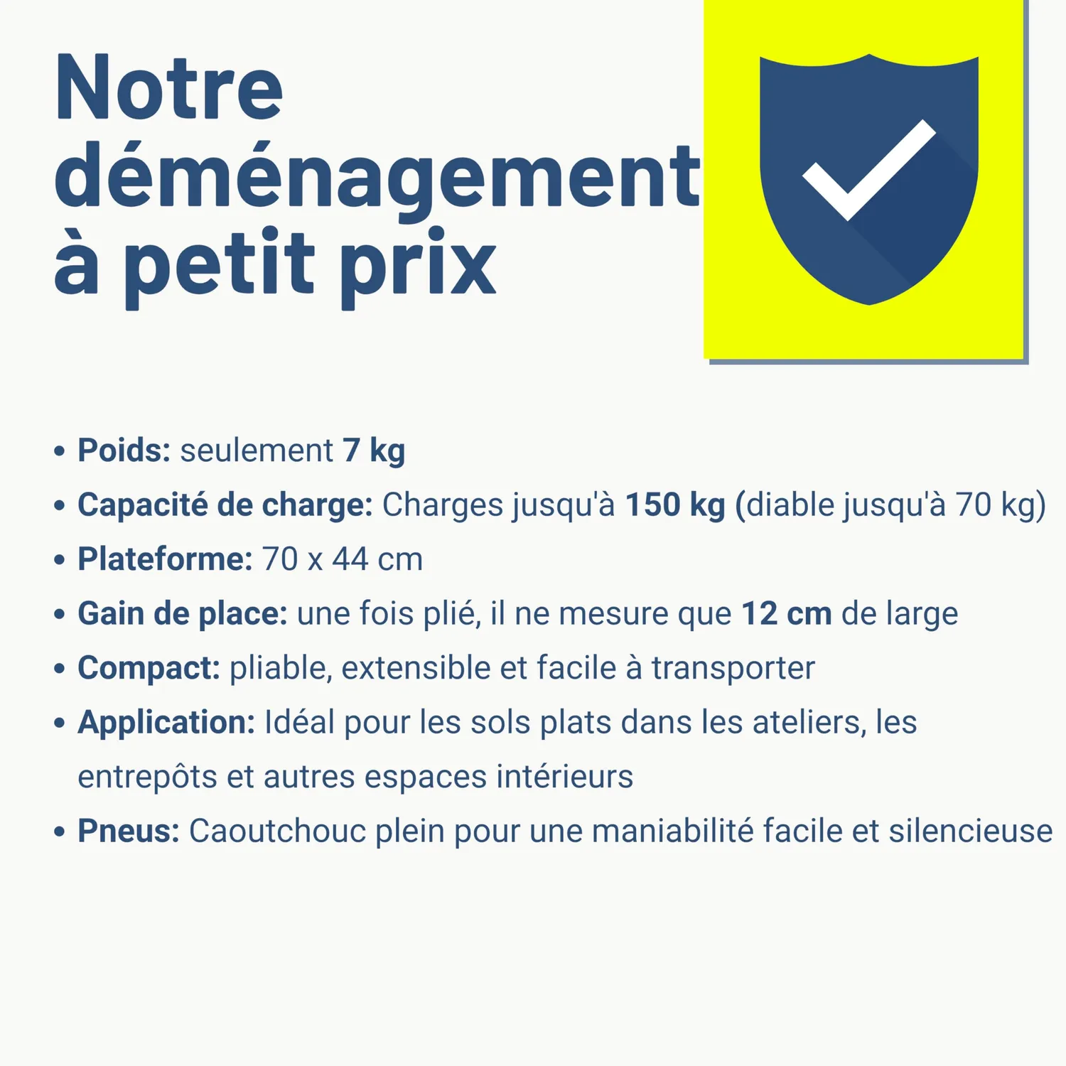 Pallit Diable Pliant 2 en 1 chariot plateau acier