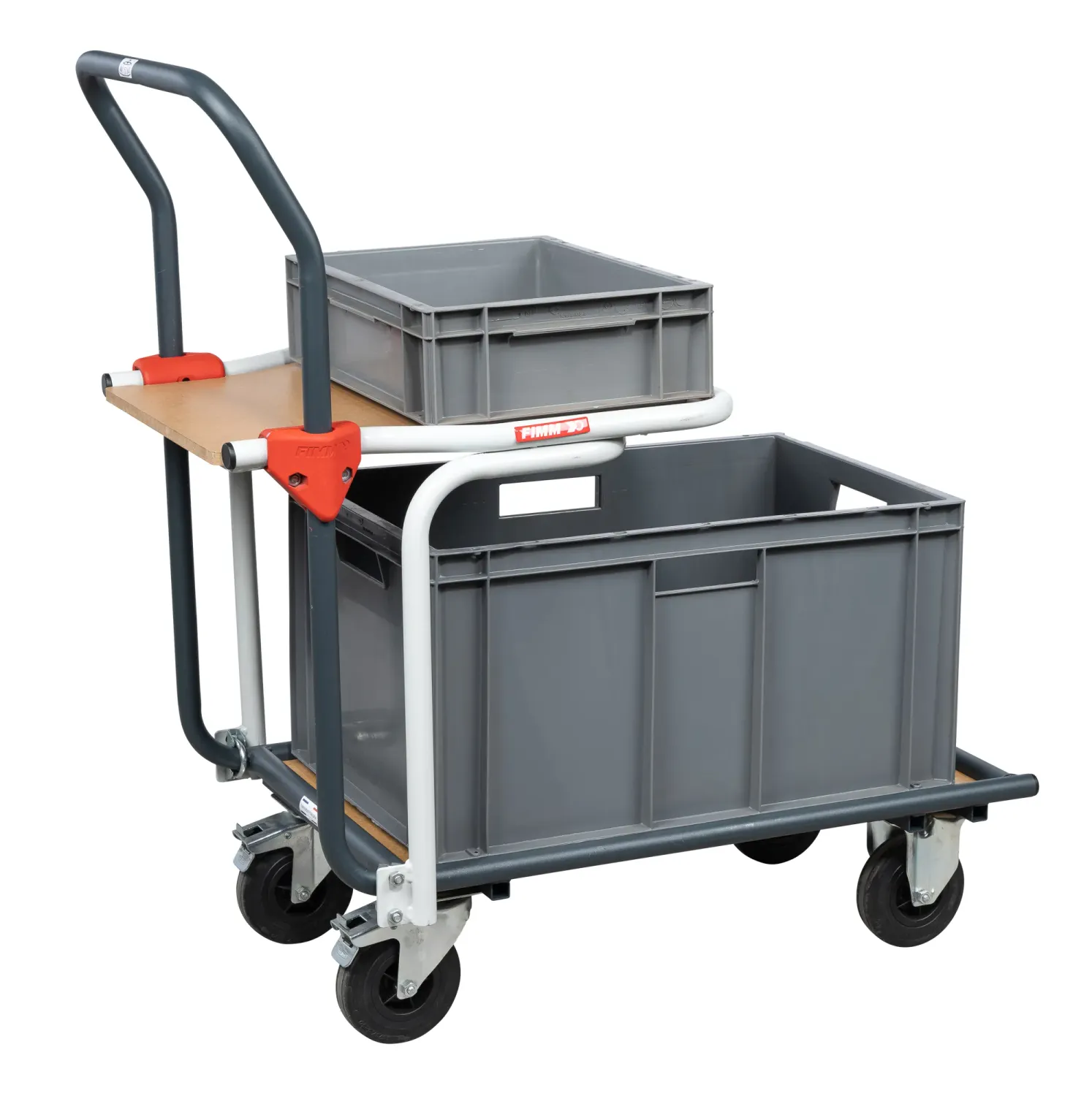 Fimm 2 plateaux chariot 250 kg bois 320x450 + 720x450 mm