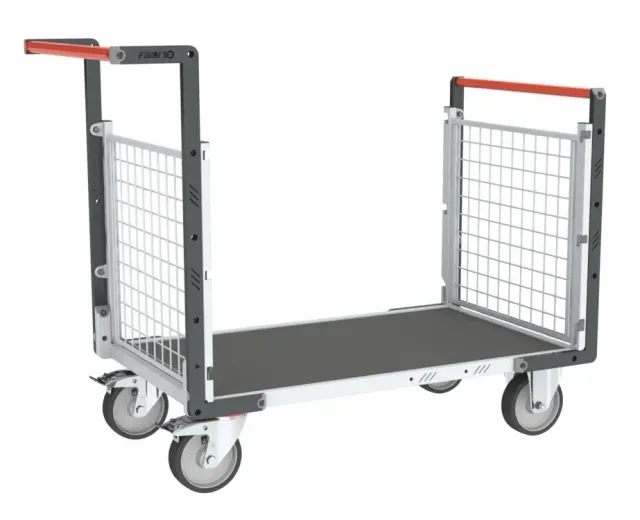Fimm Chariot grillagé 2 dossiers tapis caoutchouc 500 kg