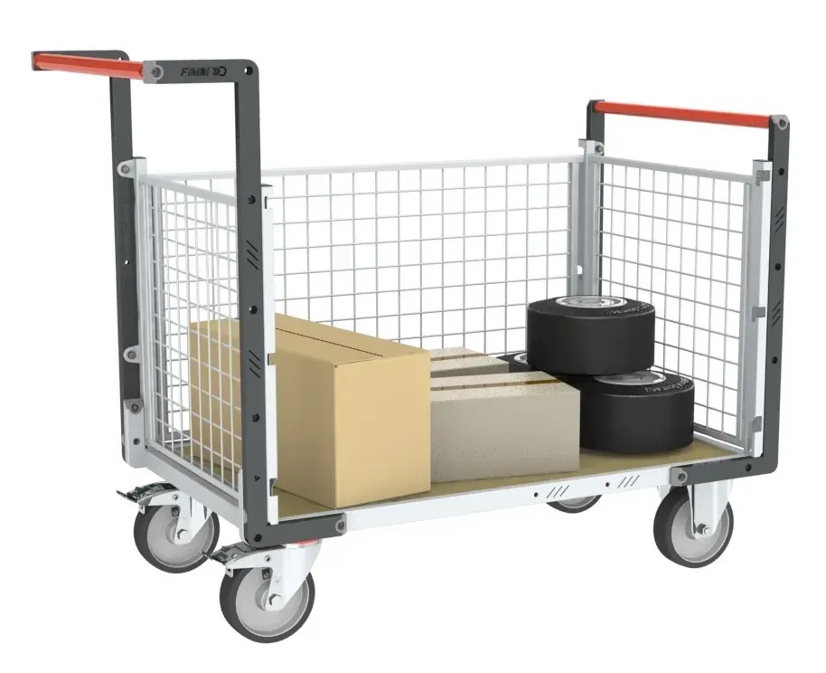 Fimm Chariot grillagé 2 dossiers ridelle 500 kg