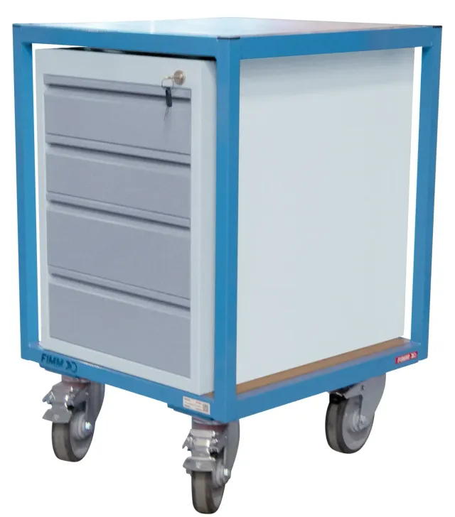 Fimm servante établi 4 tiroirs bois 400 kg mobile