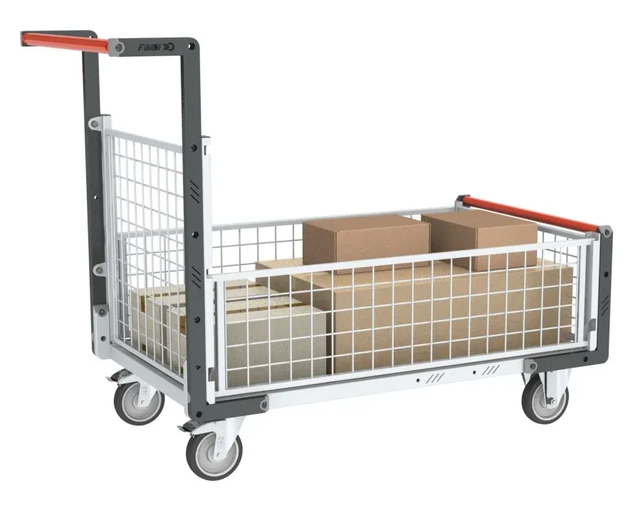 Fimm chariot grillagé 1000x600 galva 250 kg 3 ridelles