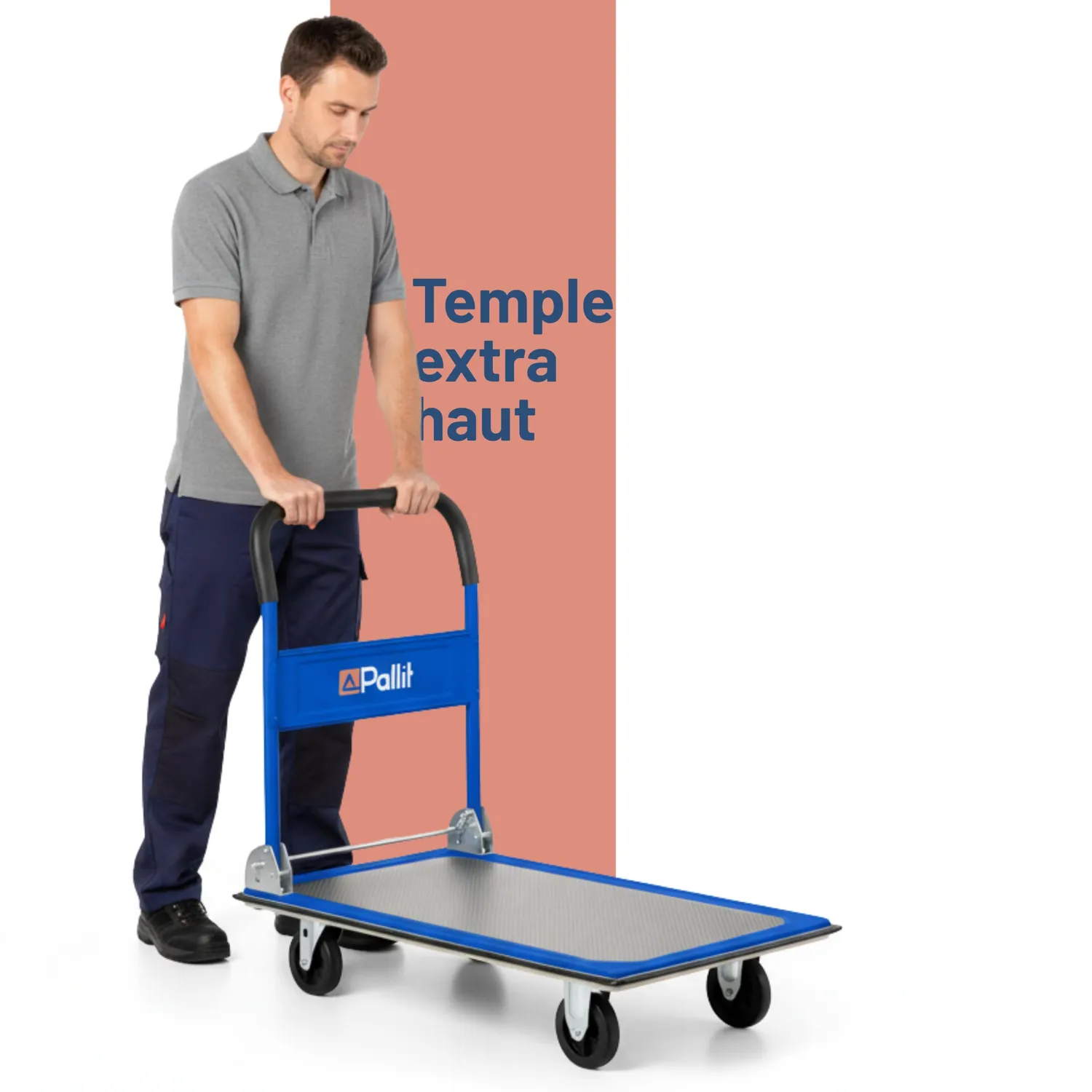 Pallit Carry chariot pliable 150 kg blanc acier