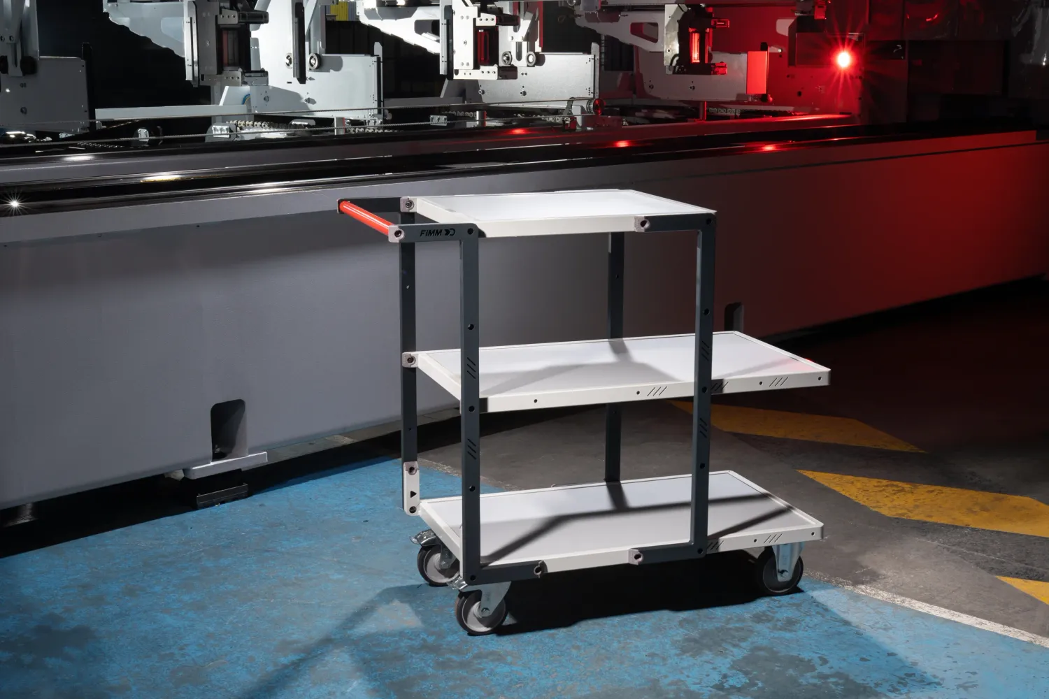 Fimm Flatpack servante 3 plateaux mélaminé 250 kg
