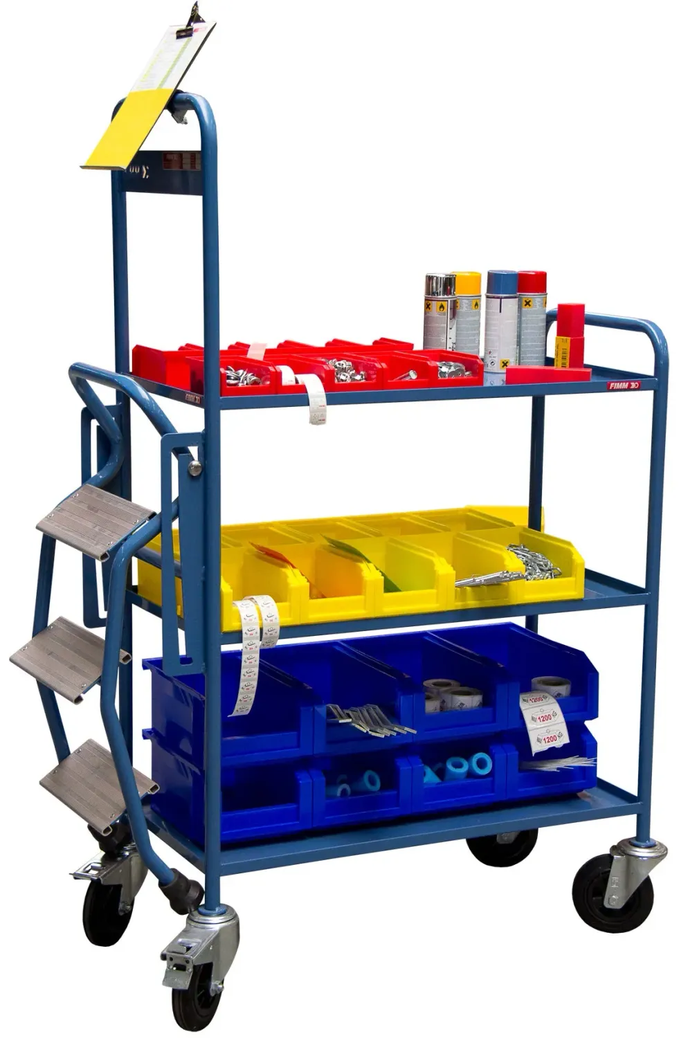 Fimm servante escabeau 3 plateaux tôle 250 kg