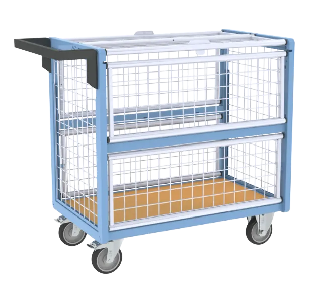 Fimm Chariot conteneur grillagé toit 500 kg cadenas