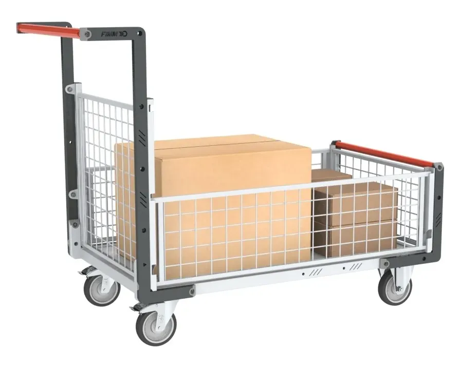 Fimm chariot grillagé 1 dossier 3 demi-ridelles 250 kg