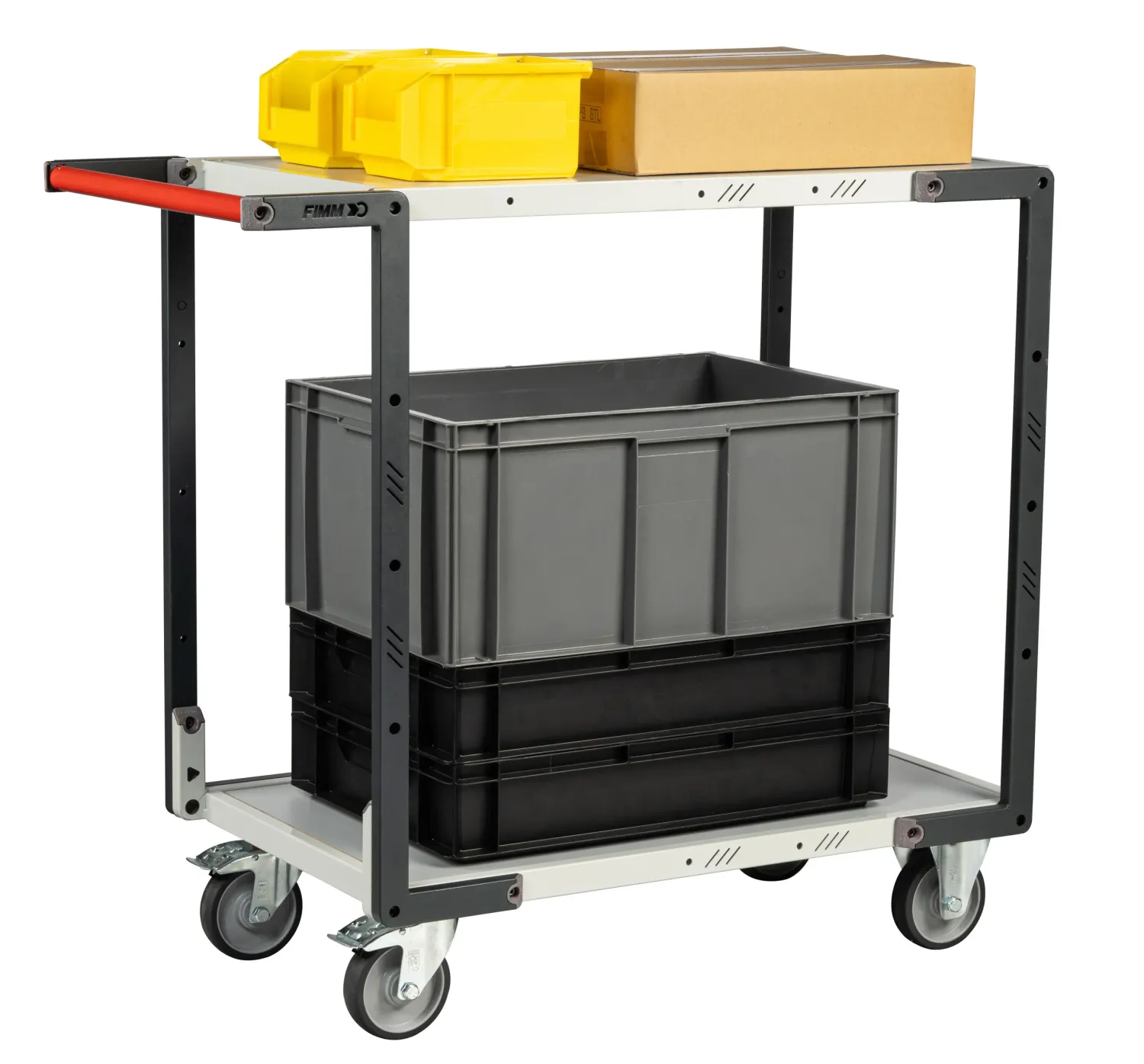 Fimm Flatpack servante 2 plateaux mélaminé 250 kg