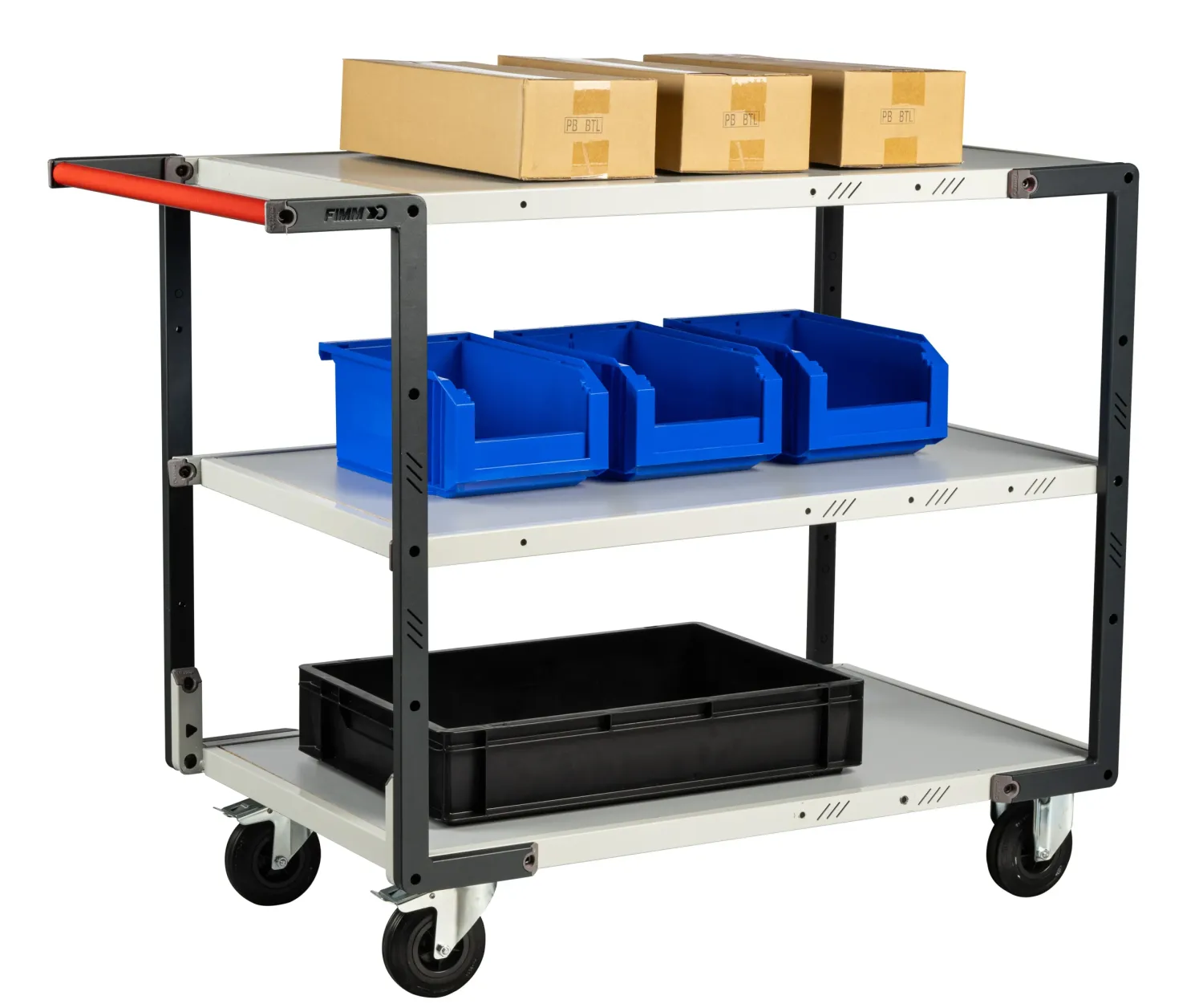 Fimm servante flatpack 3 plateaux mélaminé 250 kg
