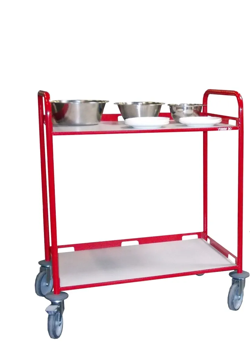 Fimm tôle ajourée desserte 2 plateaux 200 kg bleue