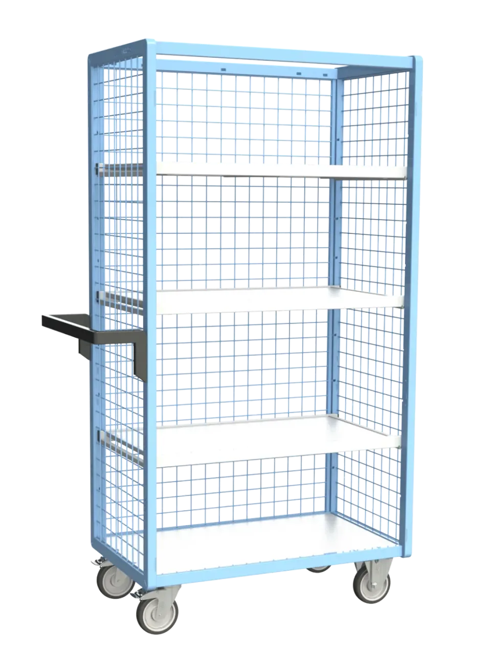 Fimm Servante grillagée 3 côtés 3 étagères plateau bois 500 kg