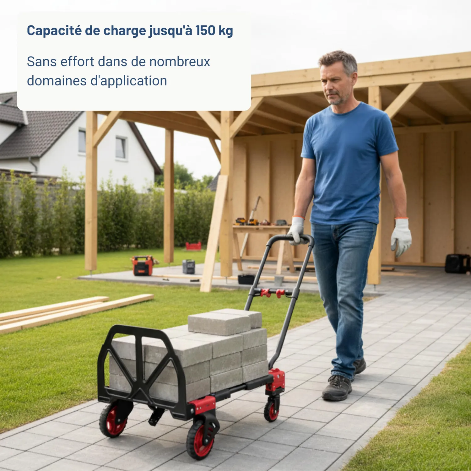 Pallit Diable Pliant 2 en 1 chariot plateau acier