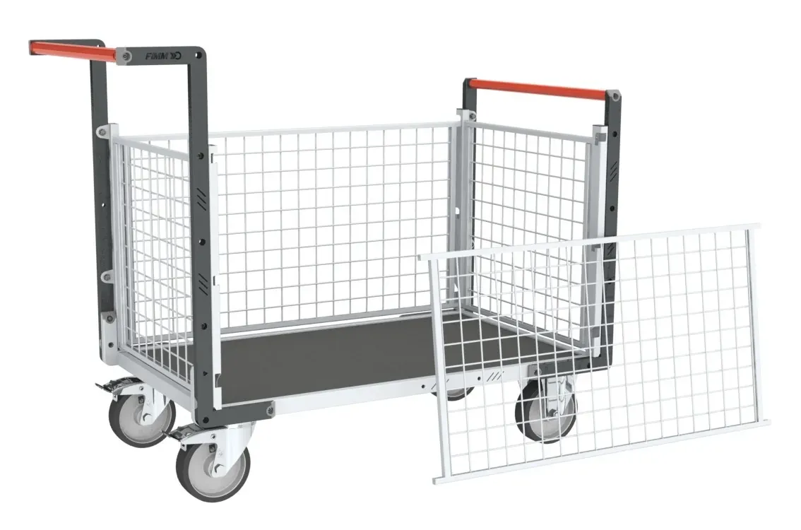 Fimm Chariot grillagé 500 kg plateau bois antidérapant