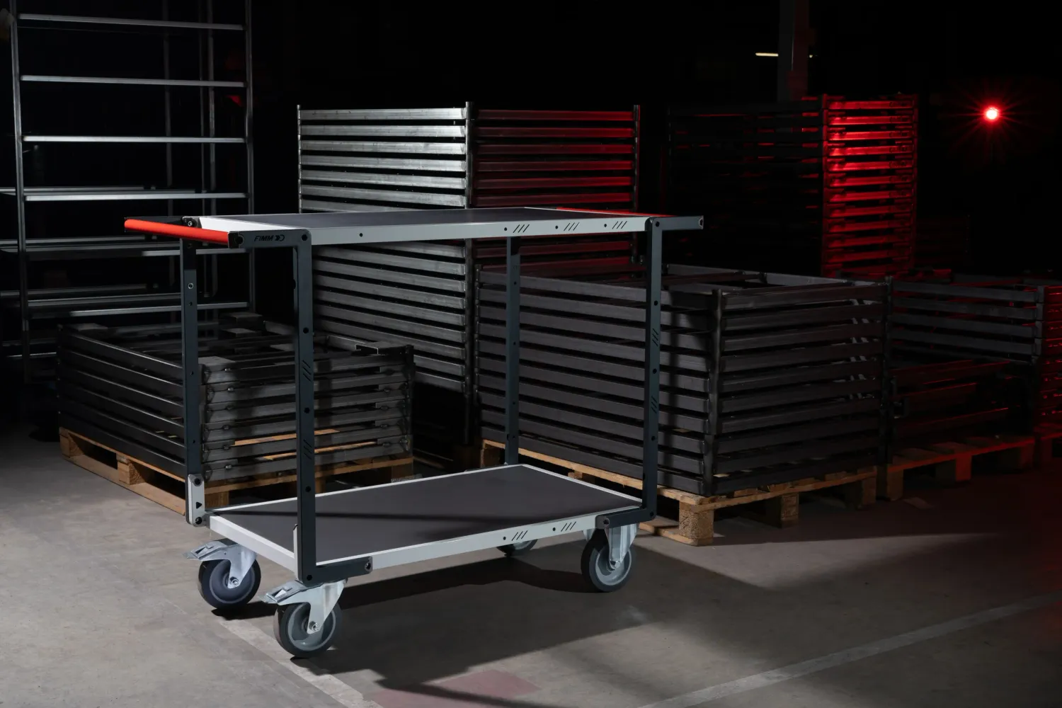 Fimm Flatpack servante 2 plateaux galva 400 kg double poignée