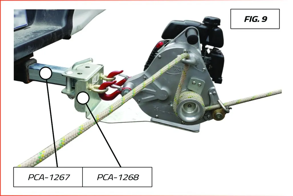 Portable Winch tube carré attelage treuil 30,5 cm acier