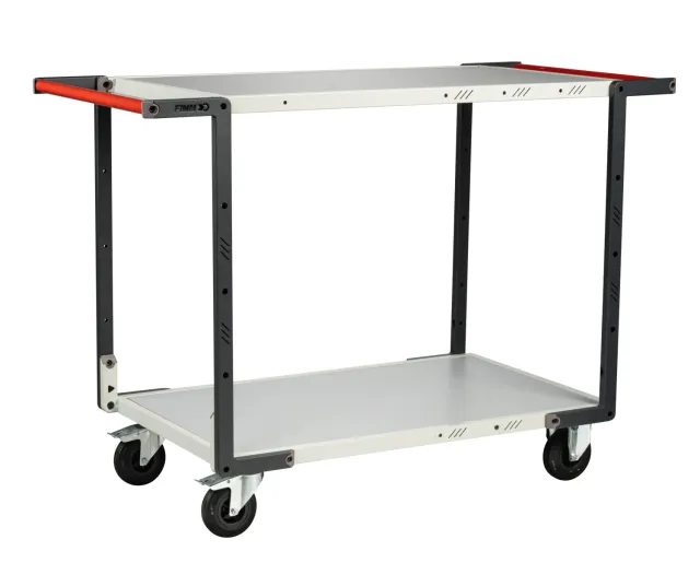 Fimm Servante Flatpack 2 plateaux mélaminé 250 kg double poignée