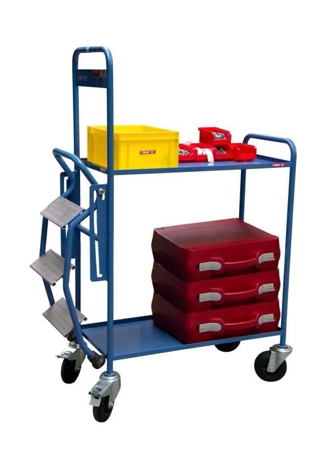 Fimm servante escabeau 2 plateaux tôle 250 kg
