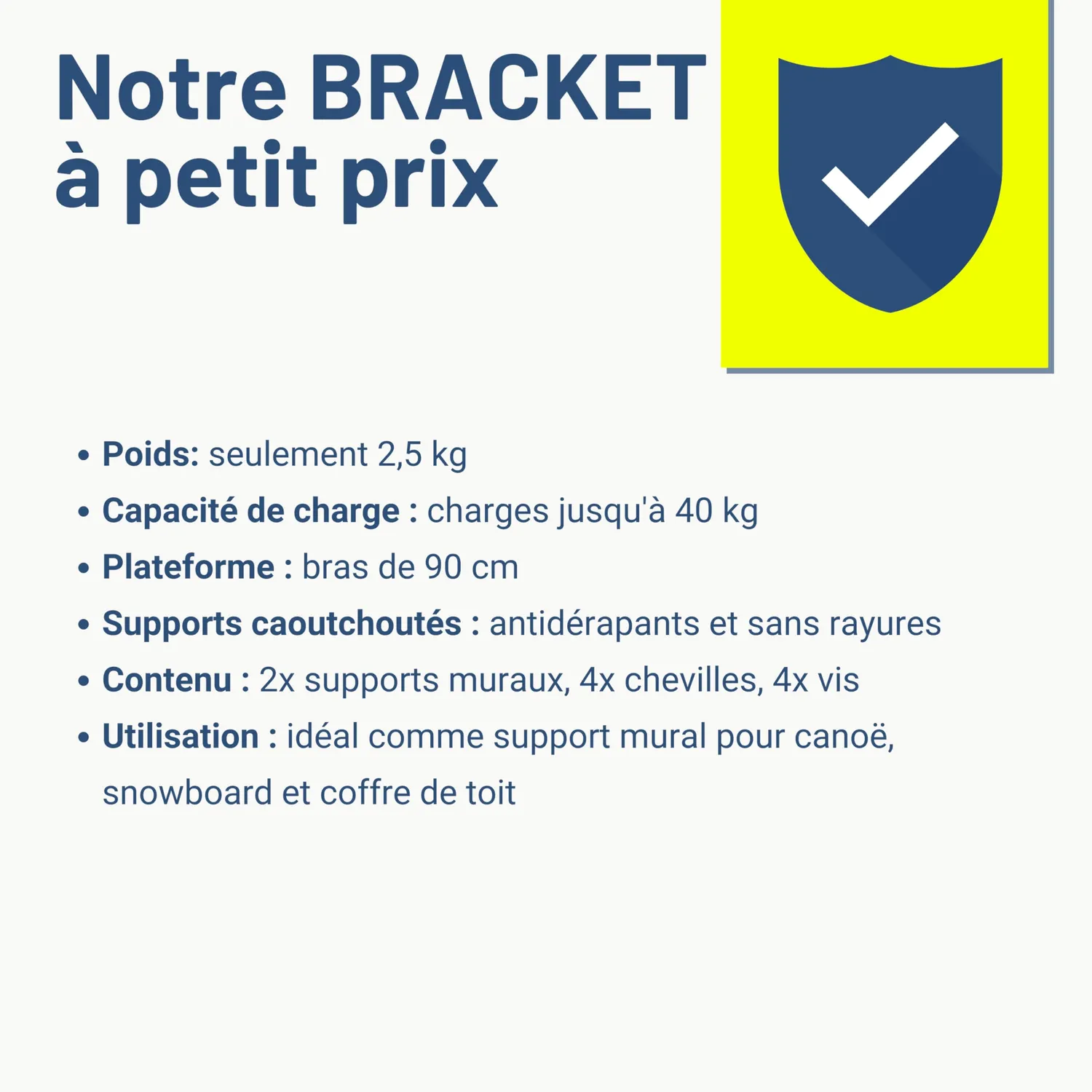 Pallit BRACKET-M support mural 40 kg kayak coffre toit