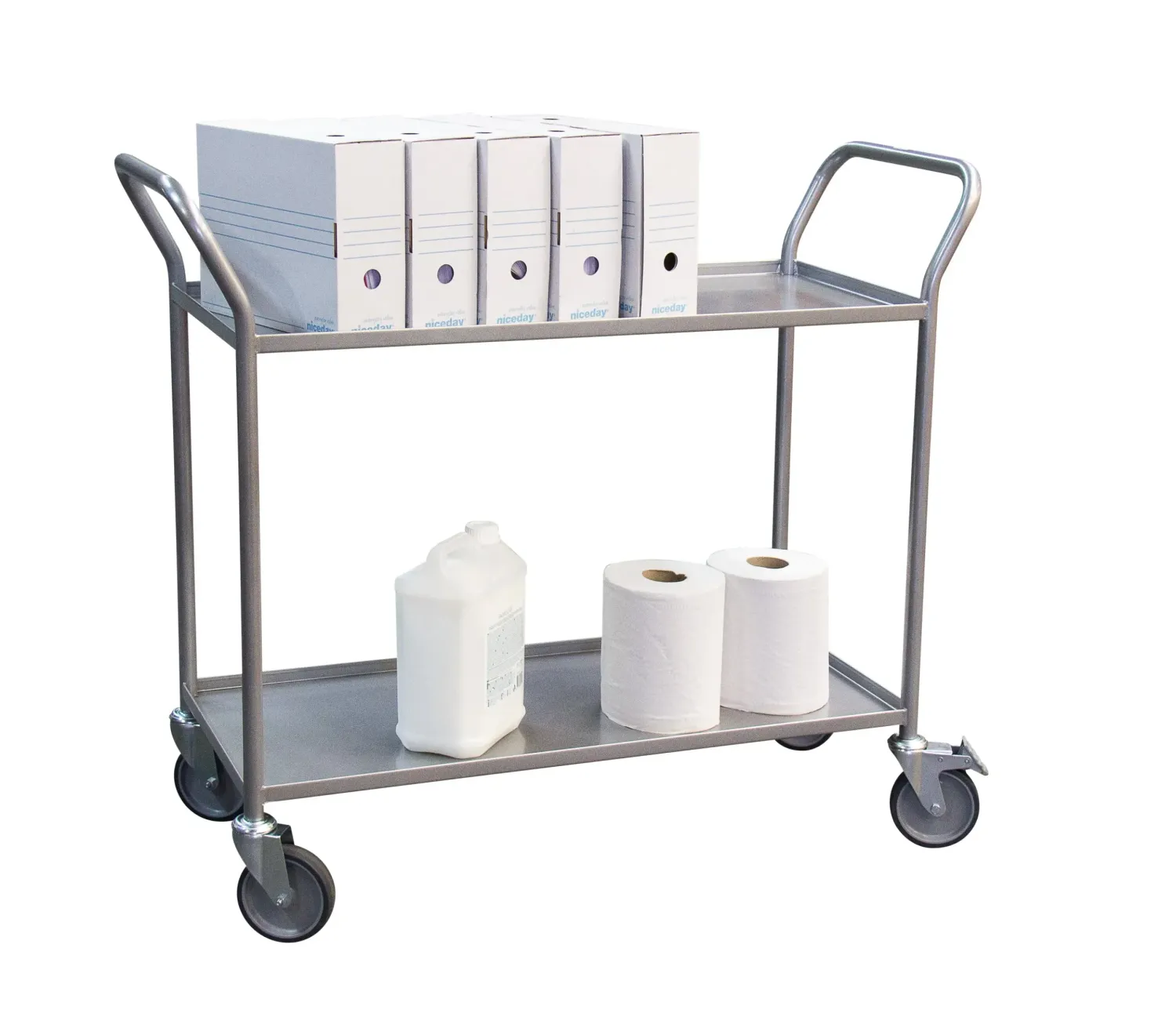 Fimm desserte 2 plateaux tôle 935x435 mm 200 kg à rebord
