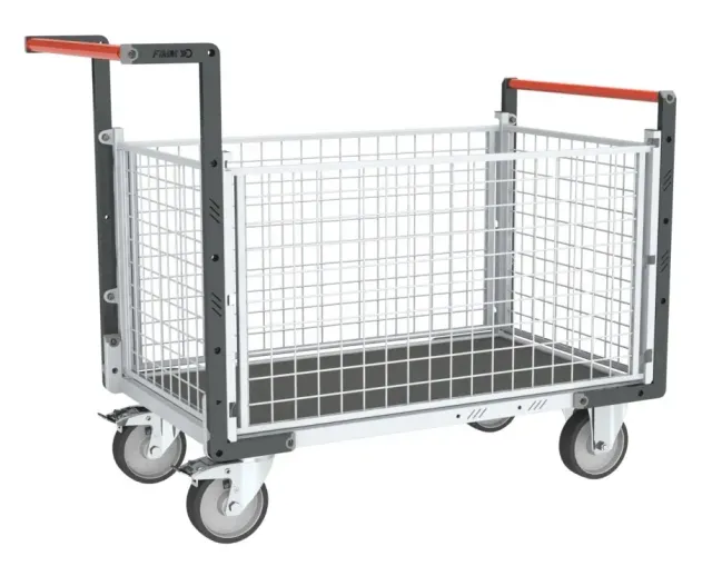 Fimm Chariot grillagé 500 kg plateau bois antidérapant