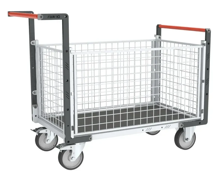 Fimm Chariot grillagé 500 kg plateau bois antidérapant