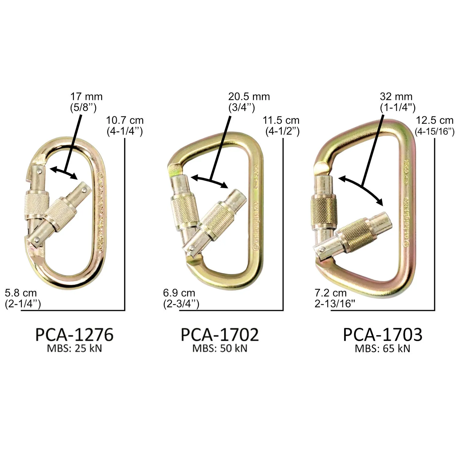 Portable Winch PCA mousqueton bloquant acier 25 kN 200 g