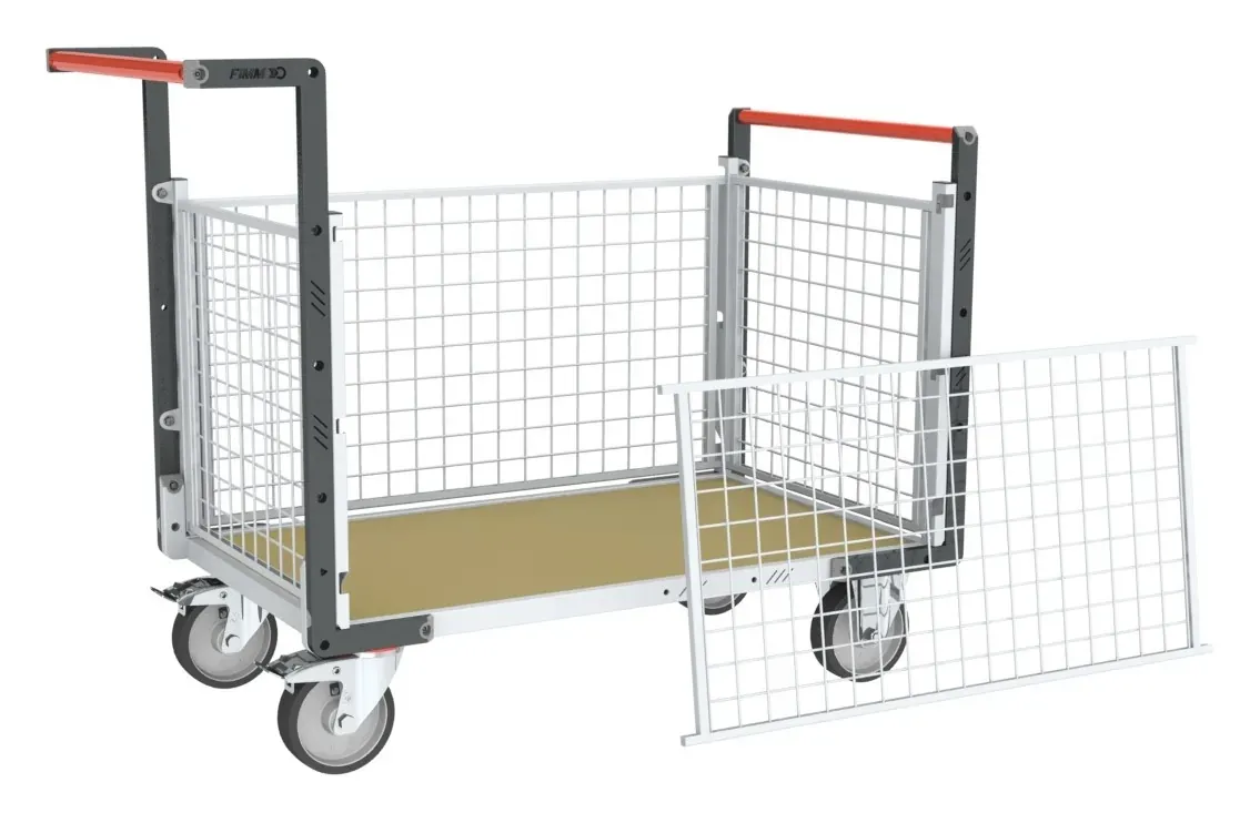 Fimm chariot grillagé 2 dossiers 2 ridelles bois 500 kg