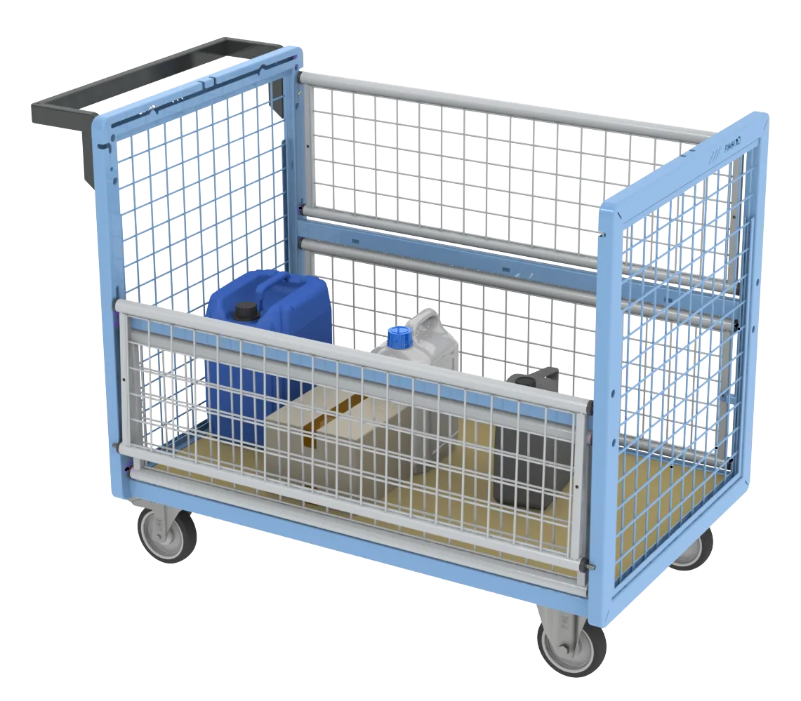 Fimm chariot conteneur grillagé sans toit 500 kg