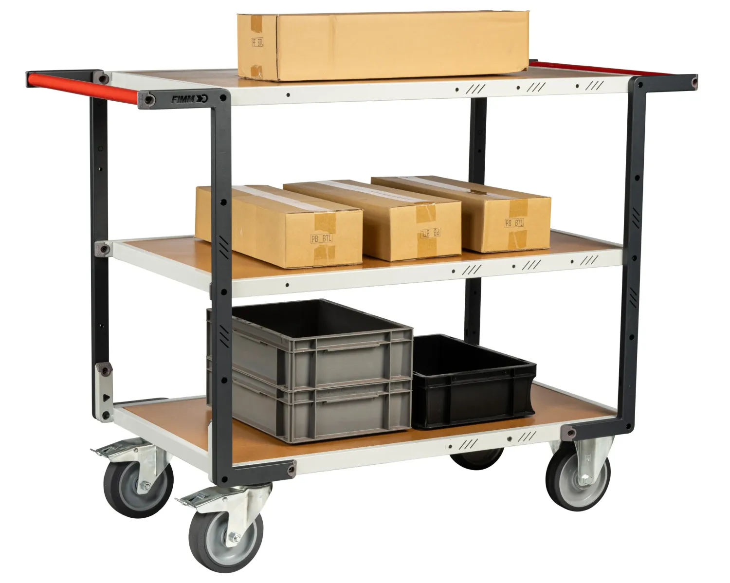 Fimm Servante Flatpack 3 Plateaux Médium 400 kg doubles poignées