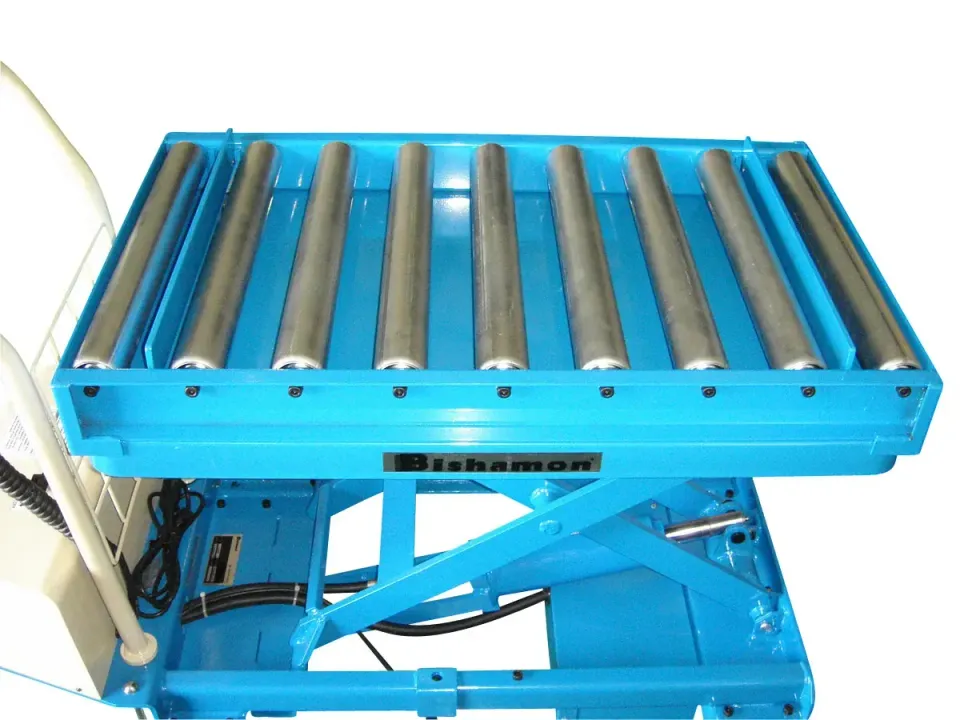 Fimm plateau à rouleaux 815x500 mm table élévatrice Bishamon avec butées