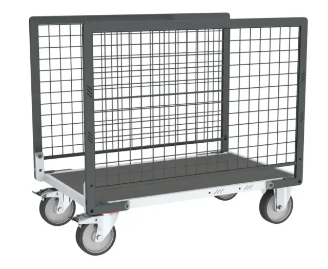 Fimm Chariot grillagé 2 ridelles plateau bois 500 kg