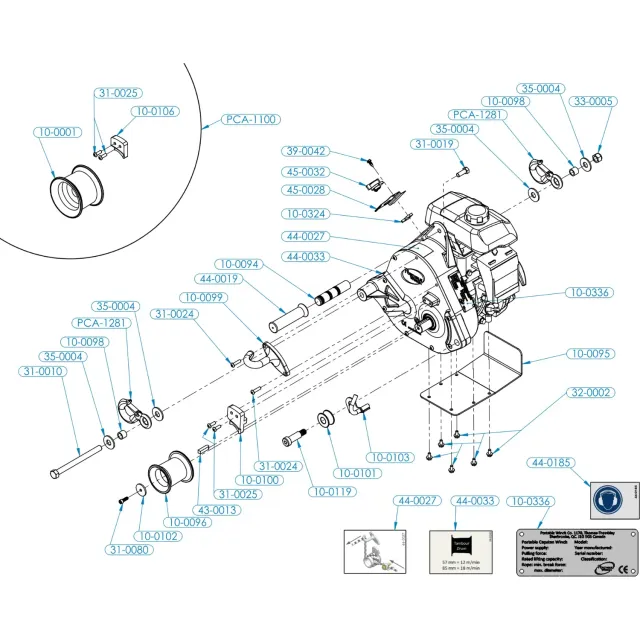 Portable Winch PCW5000 pièce détachée treuil cabestan