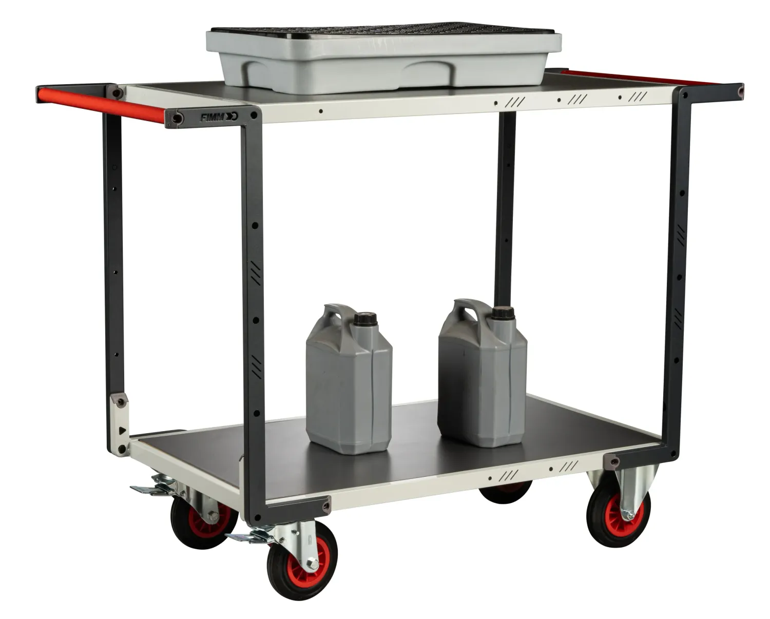 Fimm Flatpack servante 2 plateaux galva 400 kg double poignée