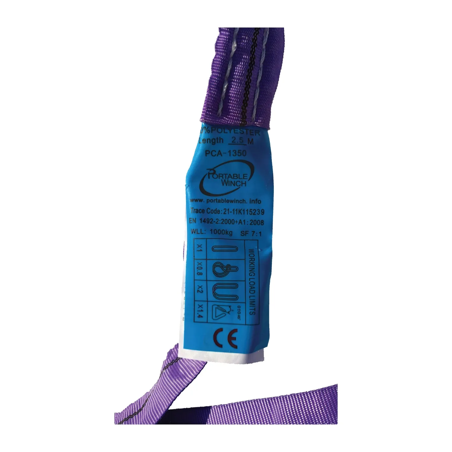 Portable Winch élingue ronde polyester 1000 kg