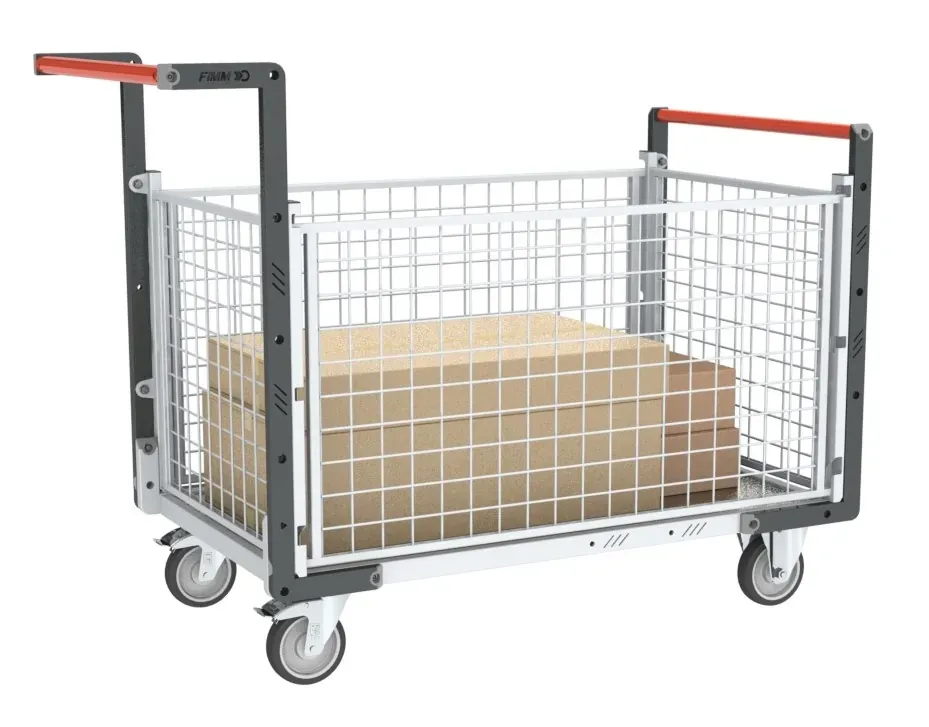 Fimm Chariot grillagé 2 dossiers 2 ridelles 250 kg