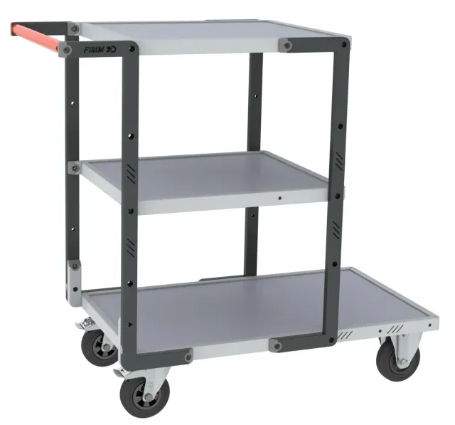 Fimm Flatpack Servante 3 plateaux mélaminé 250 kg