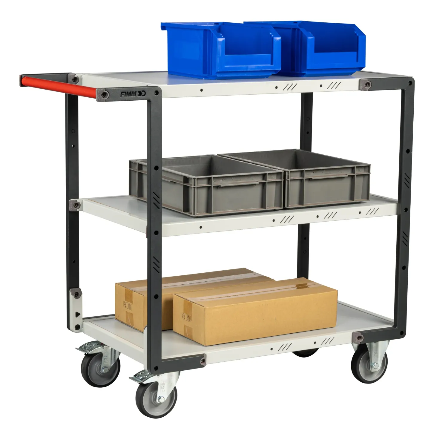 Fimm servante flatpack 3 plateaux mélaminé 250 kg