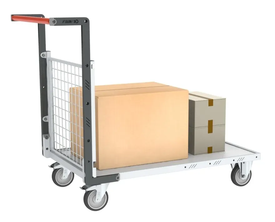 Fimm chariot grillagé 1 dossier plateau bois 250 kg