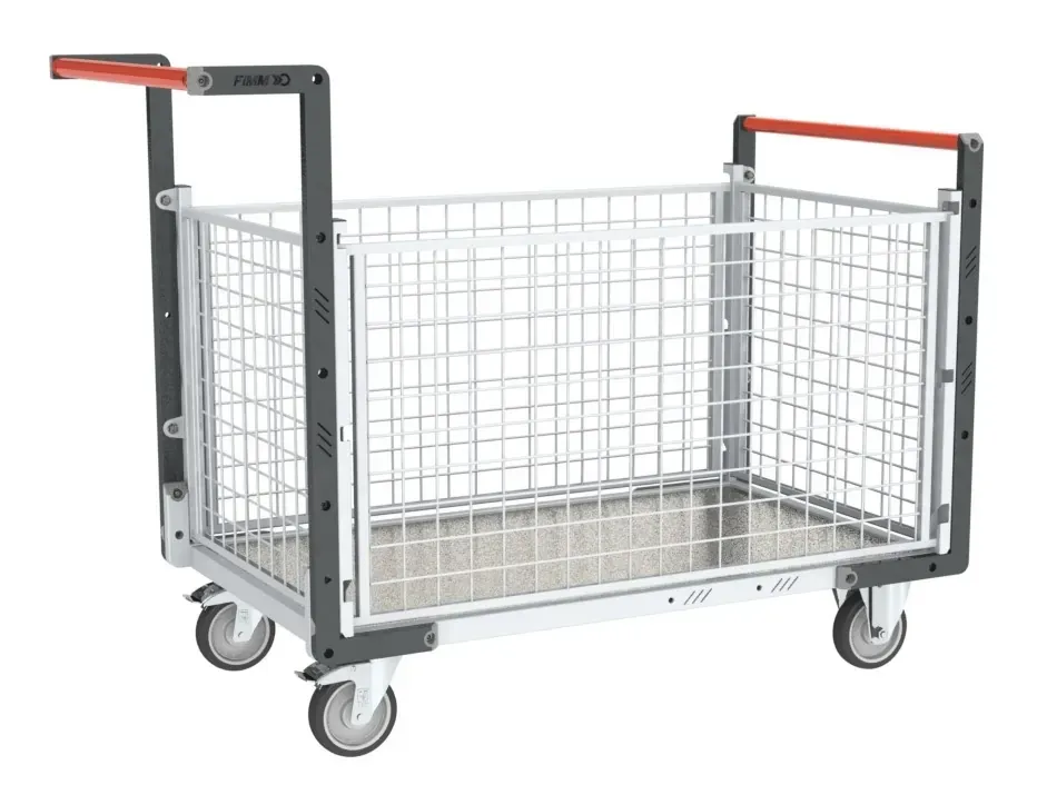 Fimm Chariot grillagé 2 dossiers 2 ridelles 250 kg