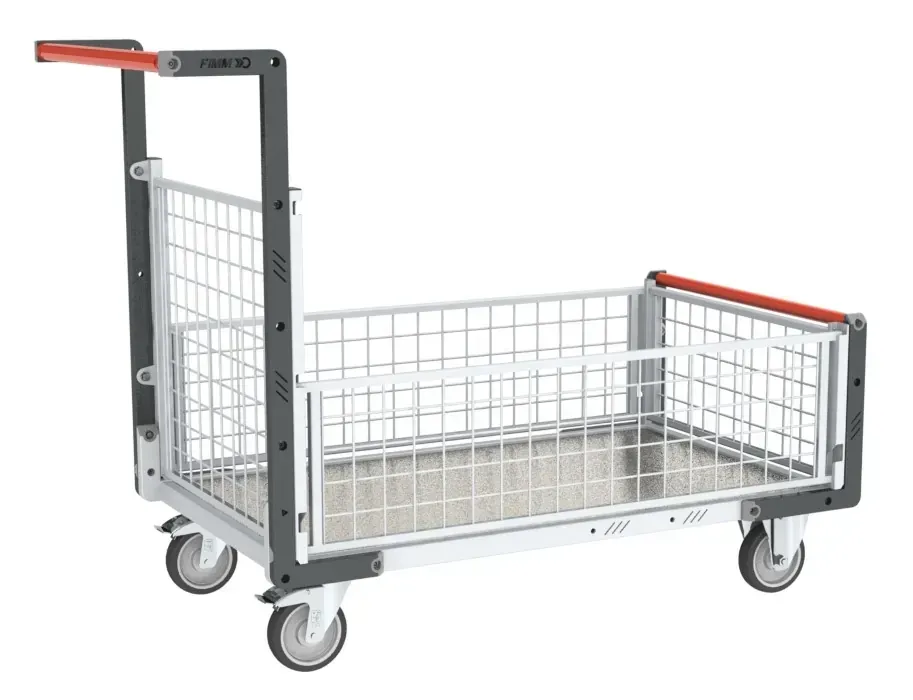 Fimm chariot grillagé 1000x600 galva 250 kg 3 ridelles
