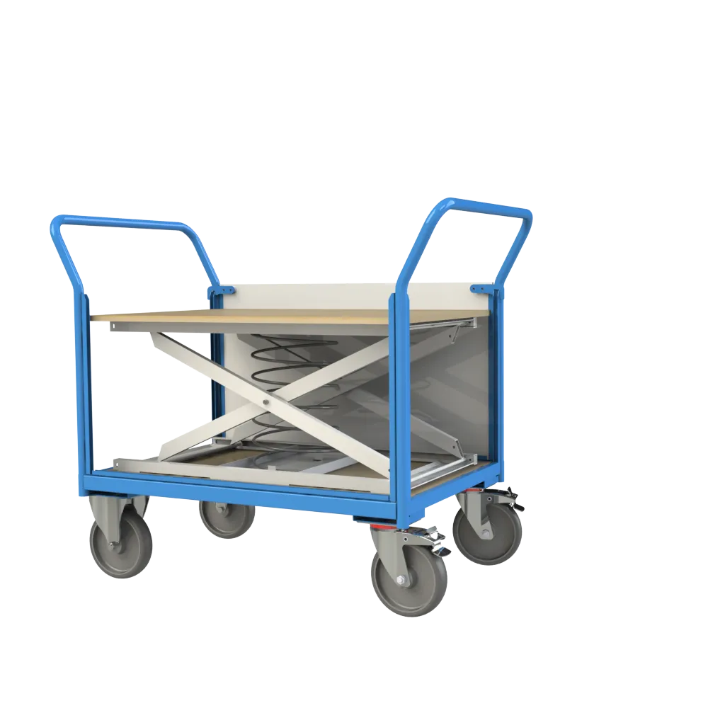 Fimm chariot niveau constant PVC 50-100 kg plateau bois