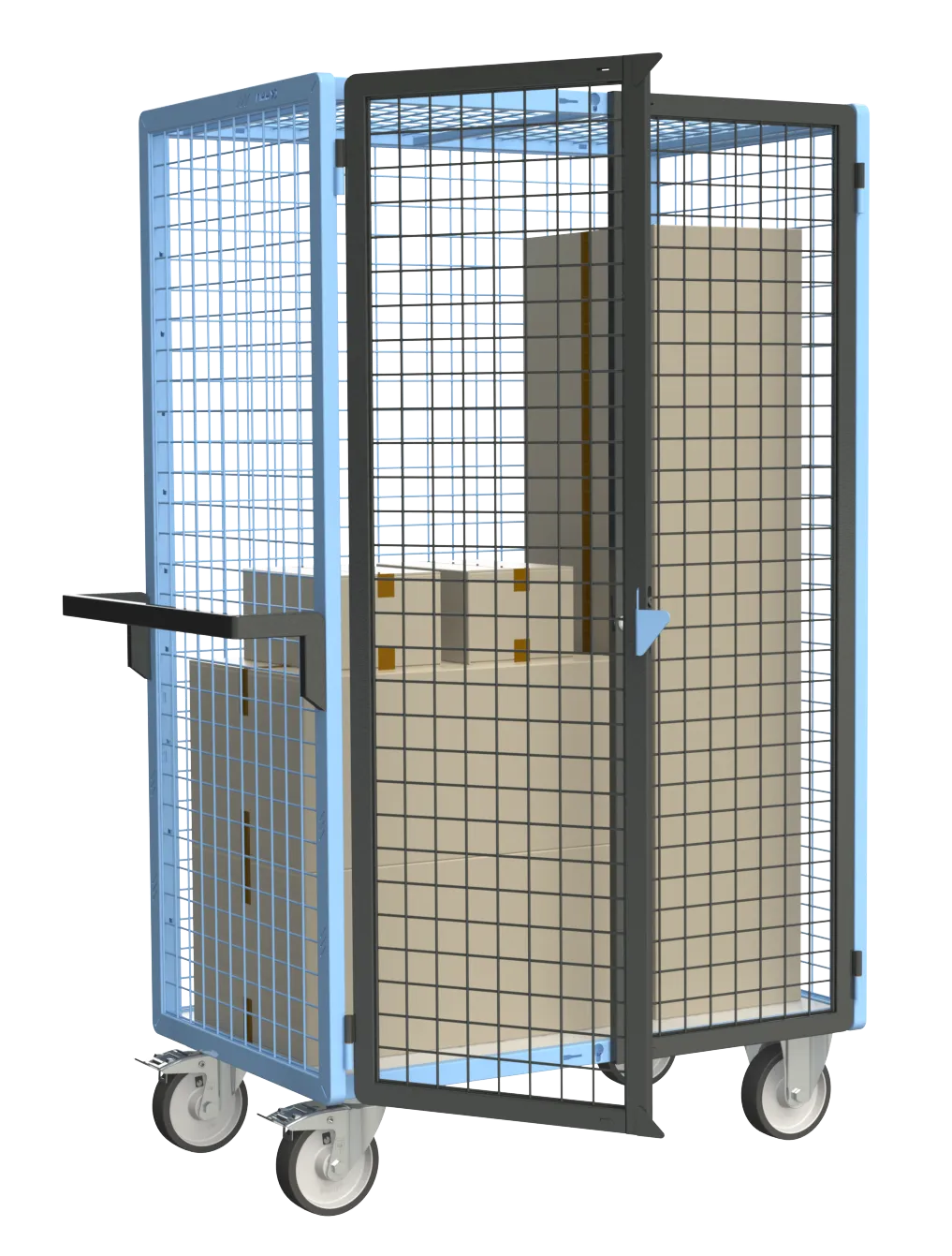 Fimm Servante grillagée 4 côtés verrouillable 500 kg bois