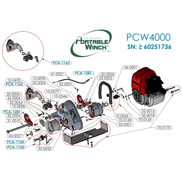 Portable Winch PCW4000 pièce détachée treuil à l'unité origine