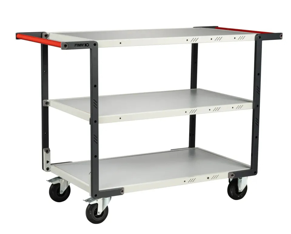 Fimm Flatpack Servante 3 plateaux mélaminé 250 kg